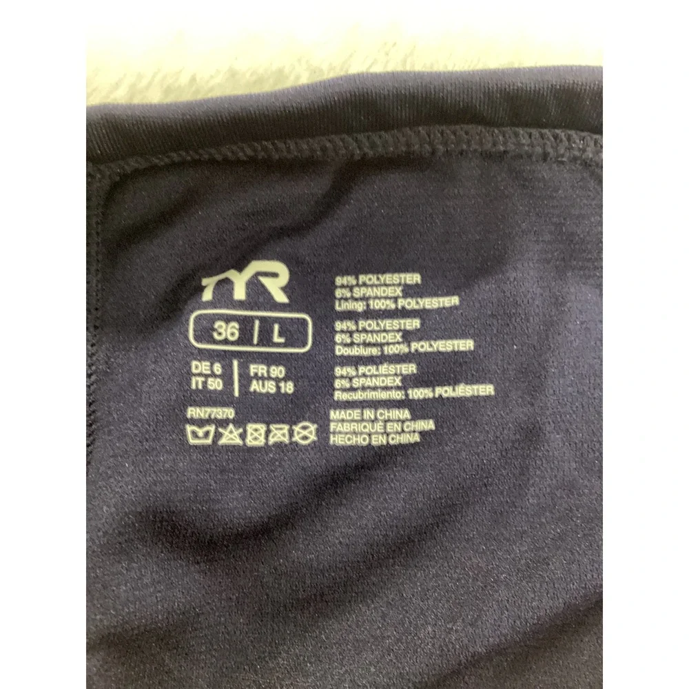 TYR Mens Logo Jammer USA Swim Trunks Navy Blue Stars Stripes Size 36 L B13019H